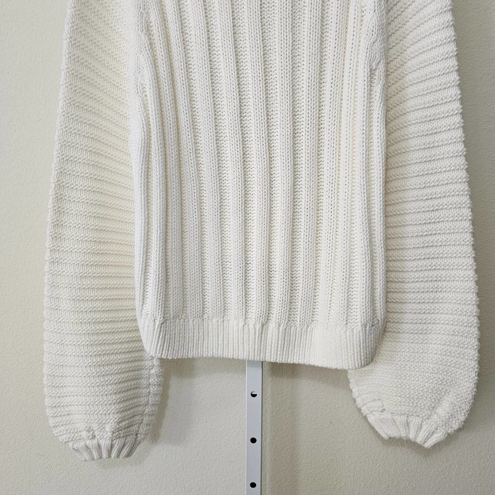 FREE PEOPLE NWT Women's Oversized Sweetheart Ivory Knit Mock Sweater Sz M - Picture 8 of 15